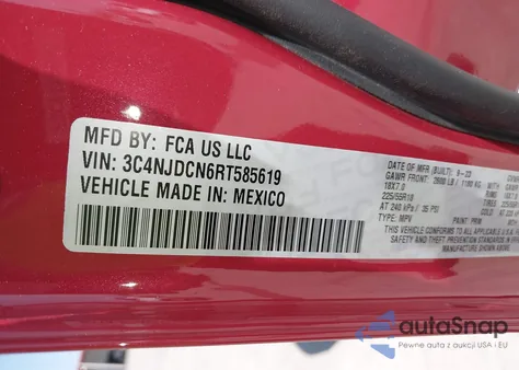 2024 Jeep Compass Limited 4X4 z USA, uszkodzony, nr VIN 3C4NJDCN6RT585619